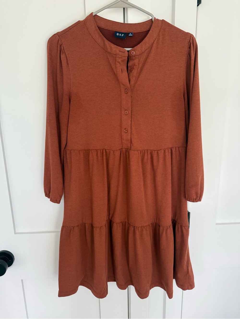 GAP Rust Orange Tiered Button-Front Dress